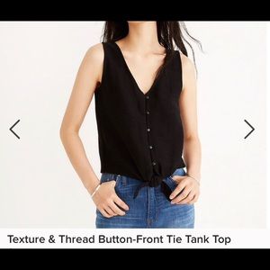 Madewell button down tie front tank